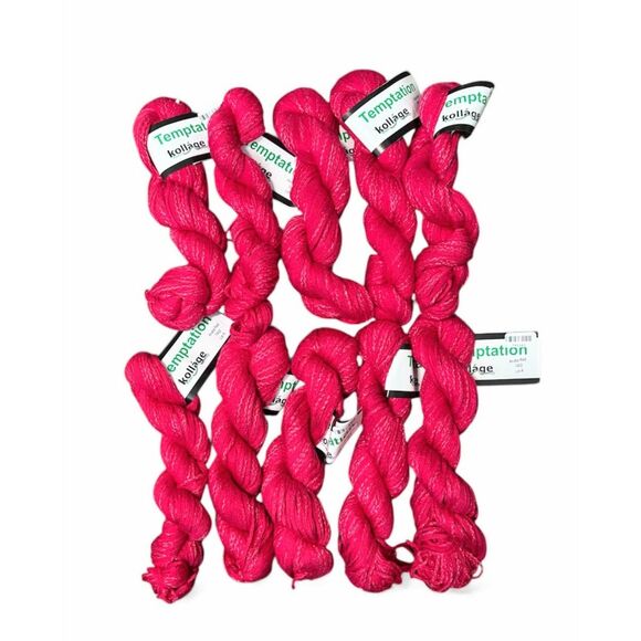 Temptation Kollage Yarn Aruba Red (LOT OF 10) Bamboo, Cotton, Nylon Blend - Picture 1 of 4